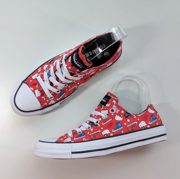 ⬇️Converse x Hello Kitty All Star Low Fiery Red - Picture 2 of 7